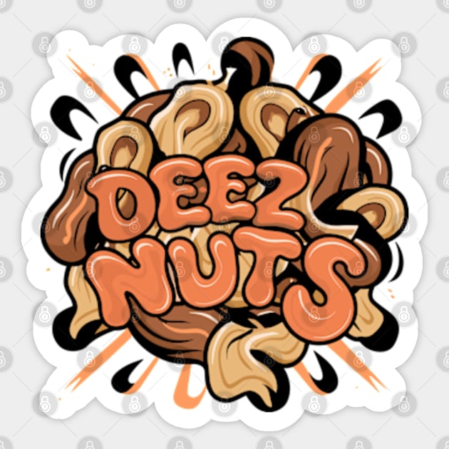 Deez Nuts Lettering Sticker by elegantelite